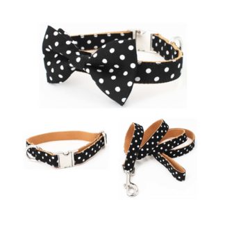 Flamingo French Bulldog Bow Tie Collar With Matching Leash - Ask Frankie